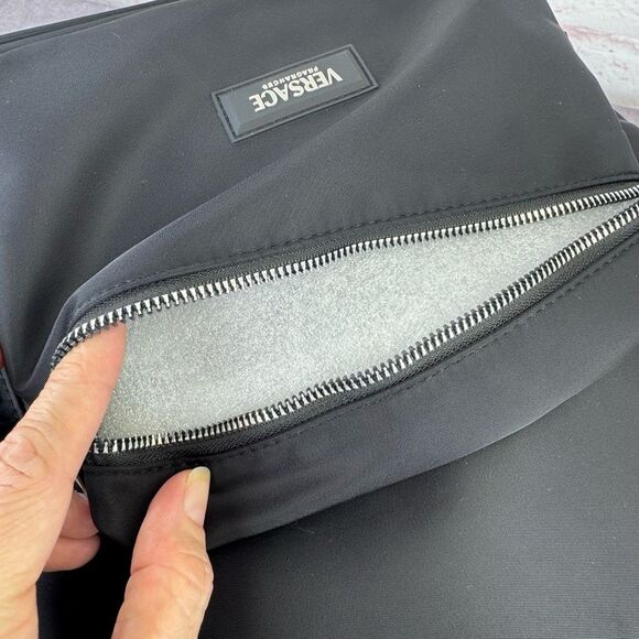 Versace Perfume Black Nylon Backpack with Silver Accents - Picture 8 of 9